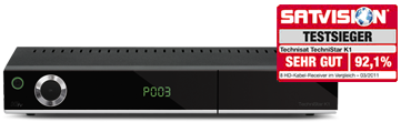 Digital-Kabel-Receiver TechniStar K1, Vorder- und Rückansicht